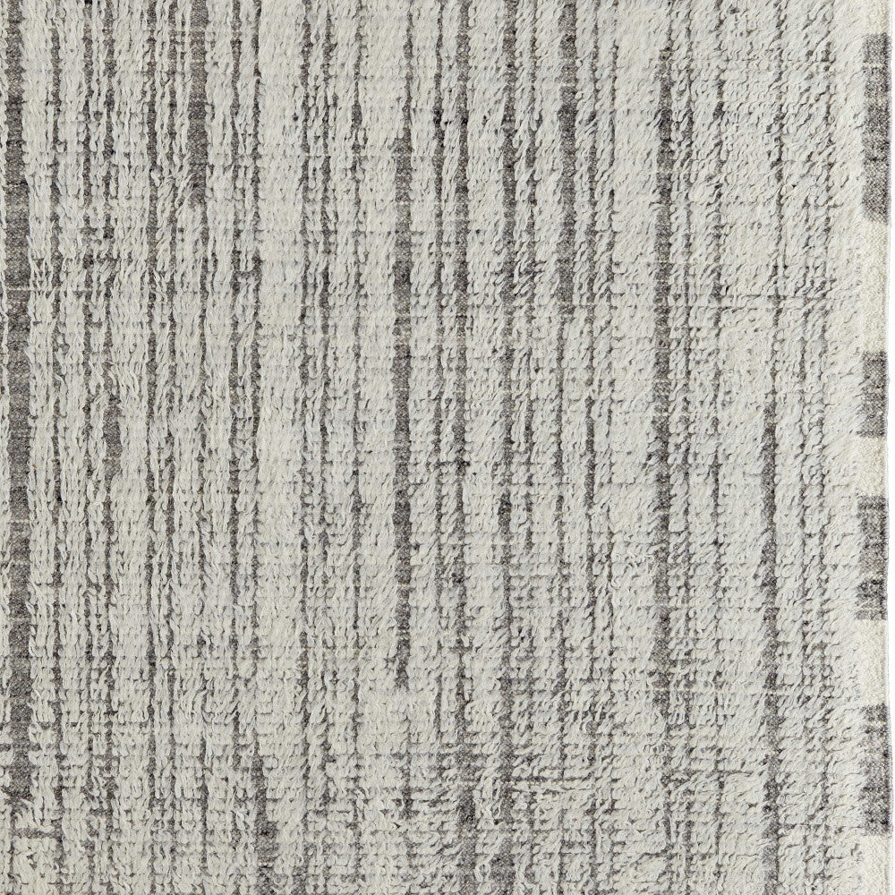 Stylish Stain-Resistant Hand-Woven Gray and Ivory Wool Area Rug for Any Space