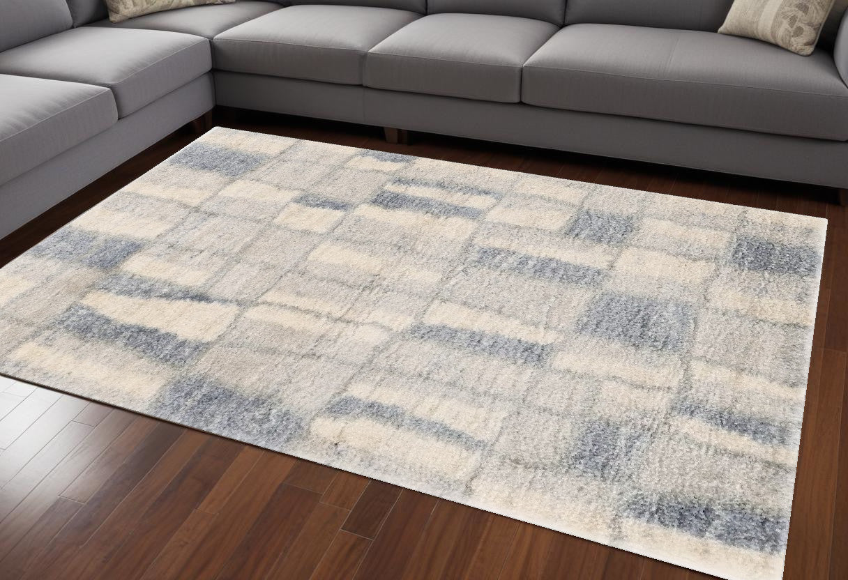 Luxurious Turkish-Style Ivory and Blue Area Rug for Timeless Elegance and Warmth in Every Room of Your Home
