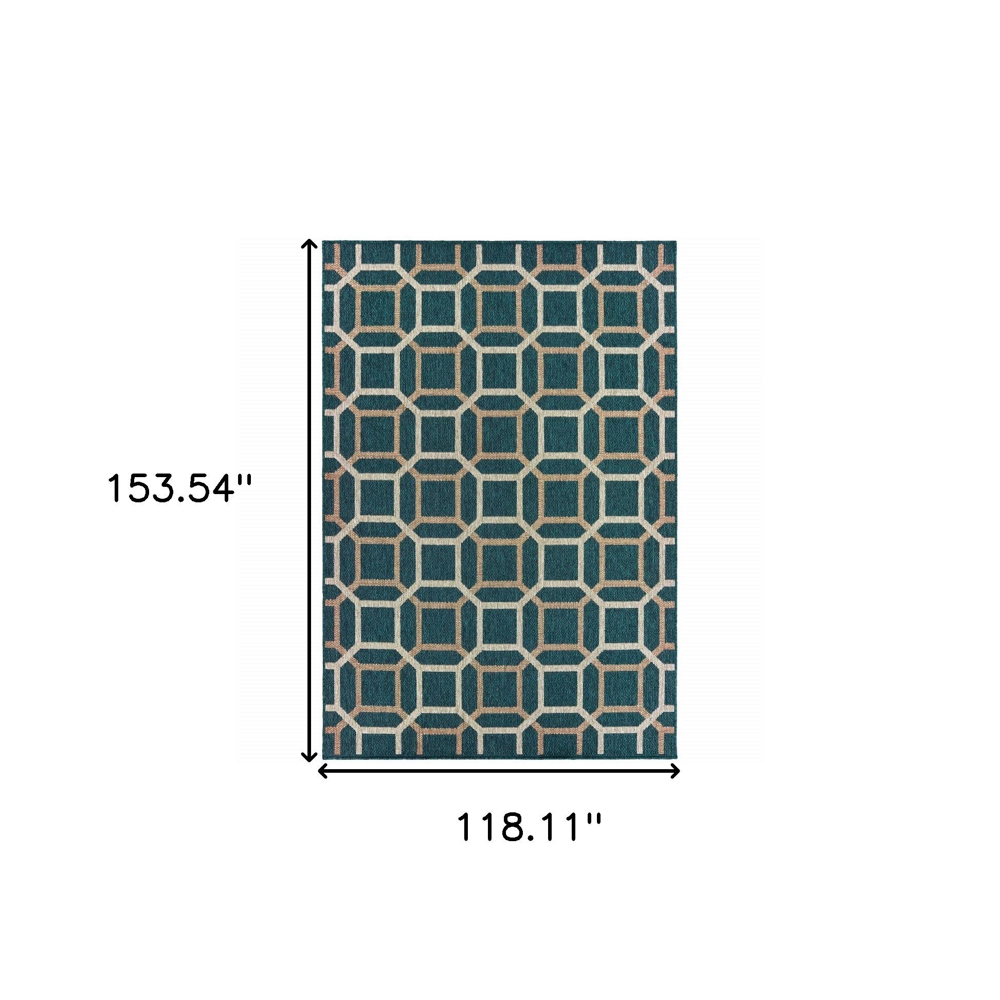 Stylish Stain-Resistant Polypropylene Outdoor and Indoor Area Rug with Blue and Gray Geometric Design for Versatile Spaces