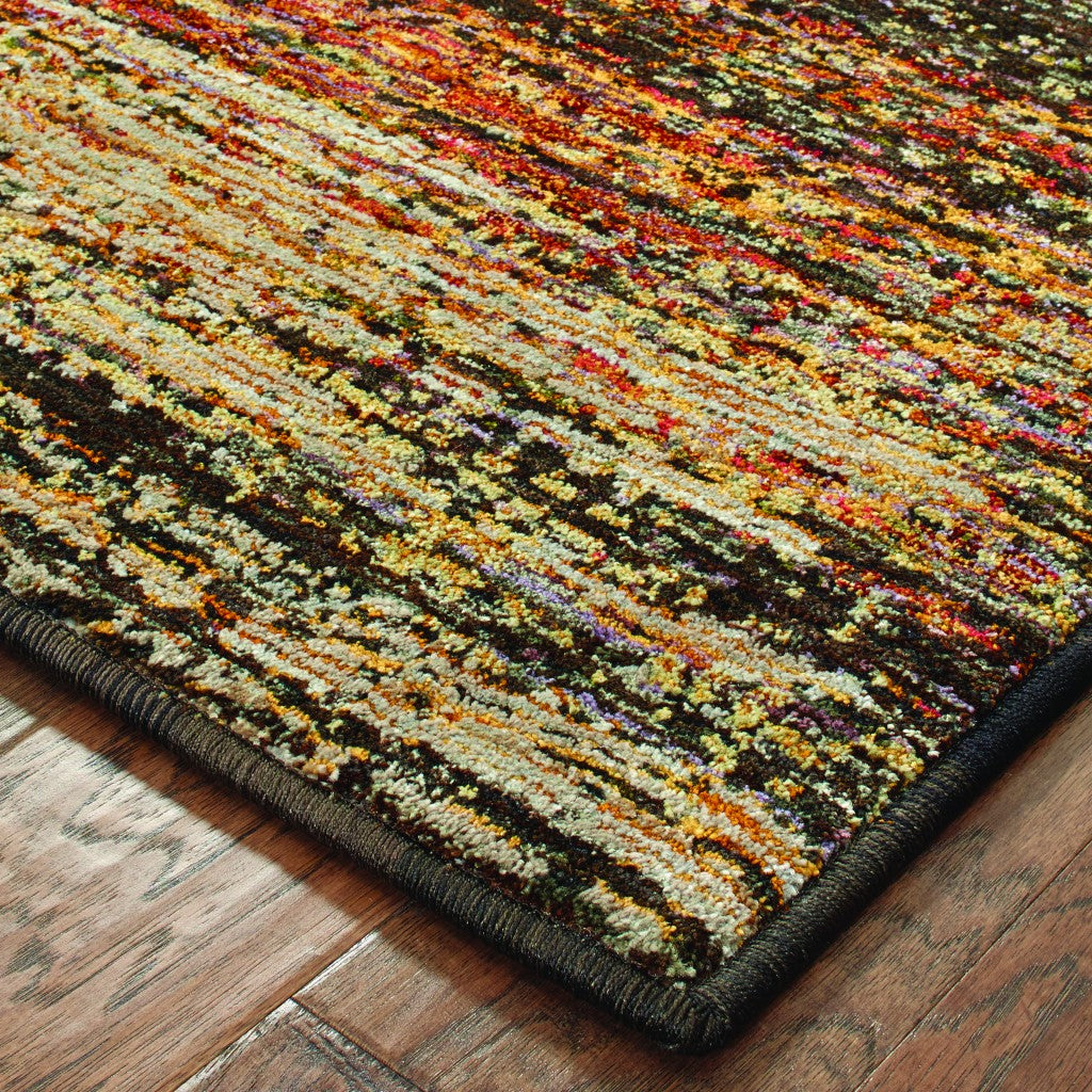 Luxurious Gold and Slate Abstract Contemporary Runner Rug for Creating Vibrant Interior Spaces