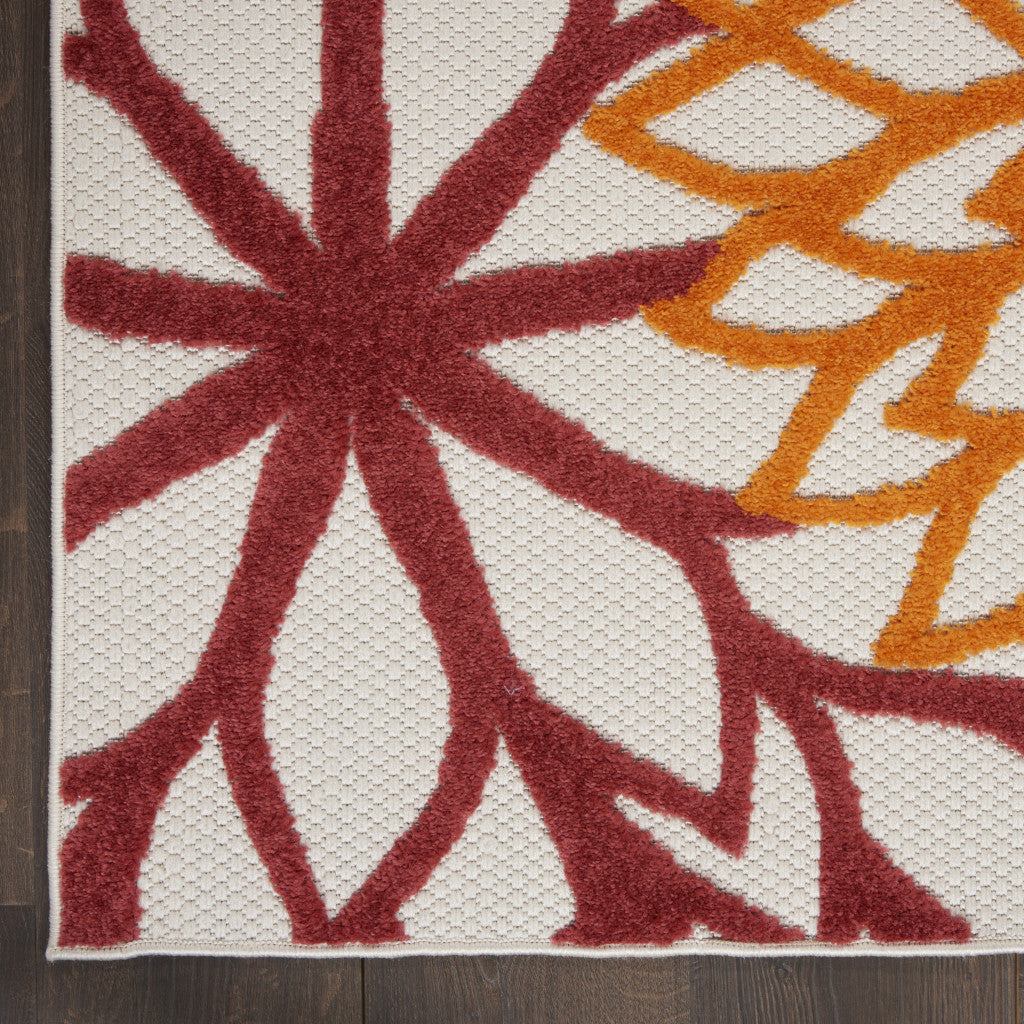 Stylish Red Multi - Colored Floral Outdoor Rugs for Indoor & Outdoor Spaces