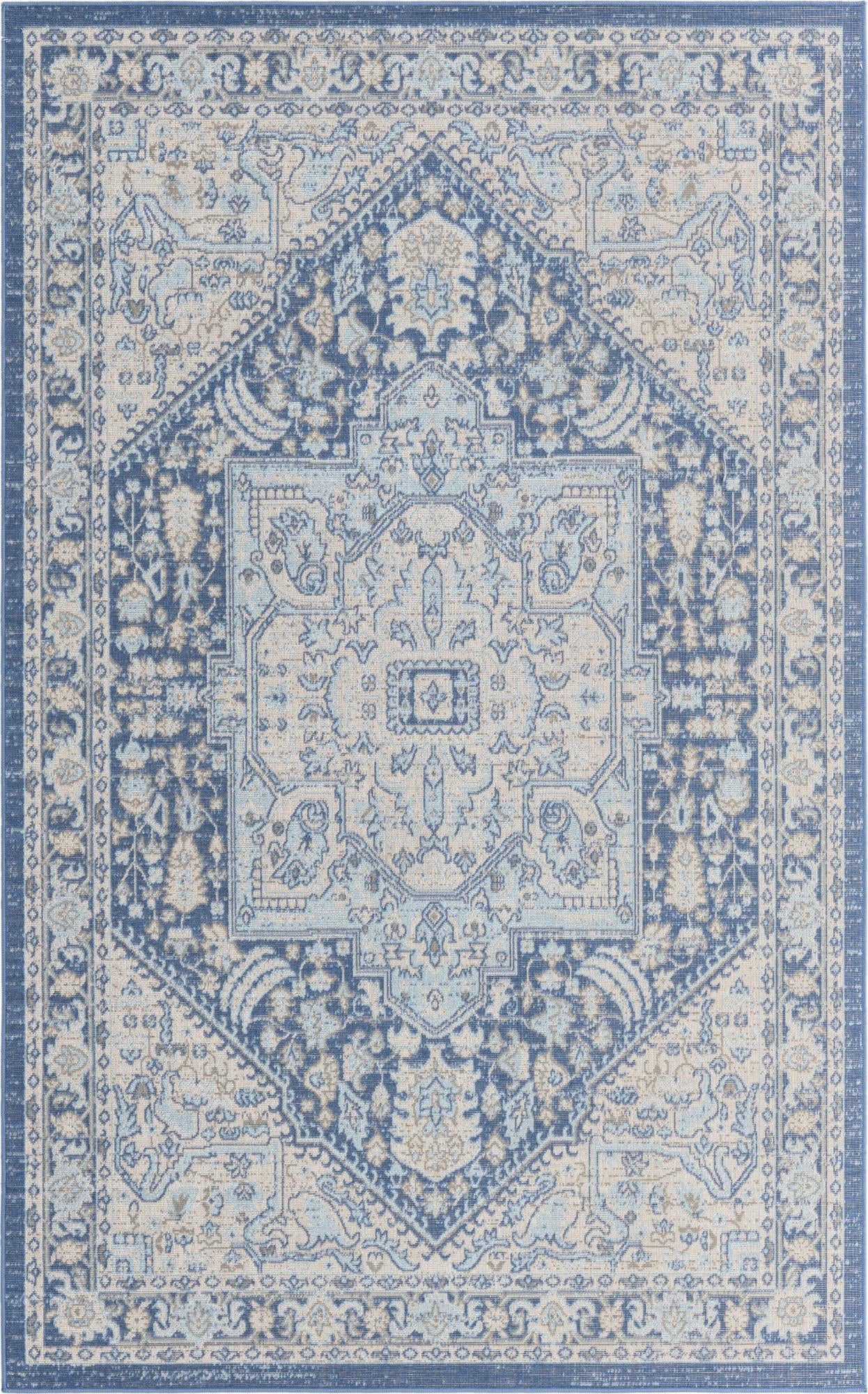 Exquisite Whitney Medallion Area Rug with Enchanting Floral Design, Durable and Easy - to - Maintain for Your Ideal Home Decor