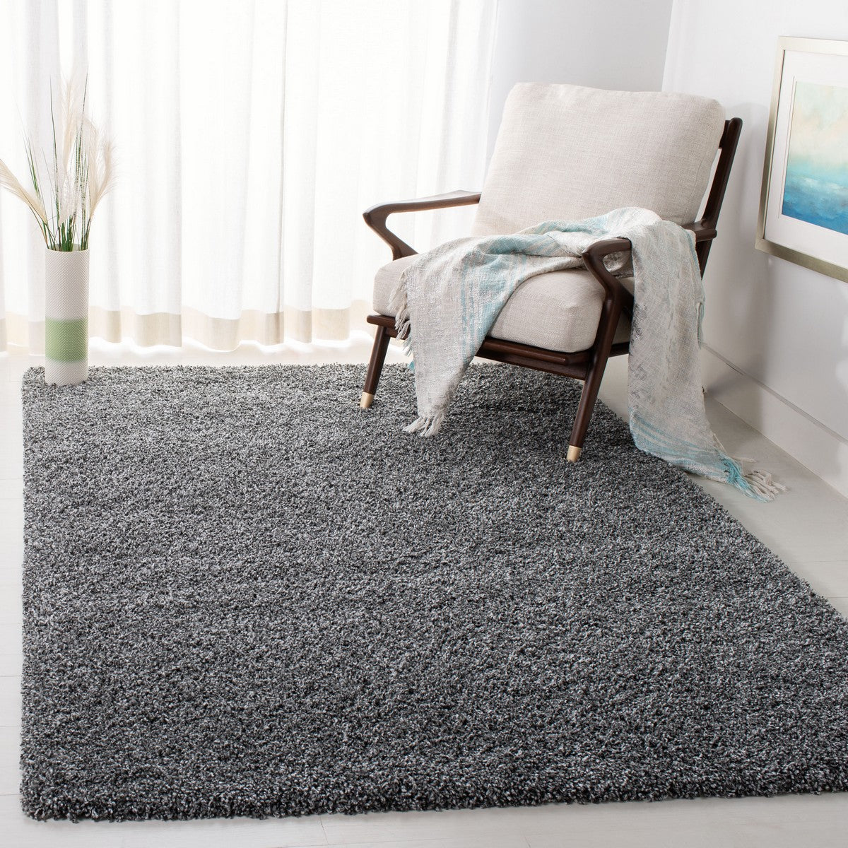 Evolution Shag 500 High - End Power Loomed Polypropylene Floor Rug with Jute Backing Ideal for Elegant Living Spaces