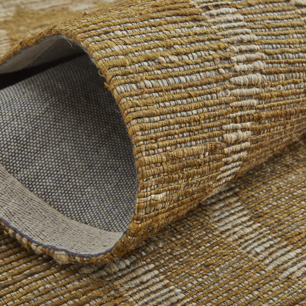 Stylish Hand-Woven Tan and Ivory Geometric Area Rug for Your Living Space