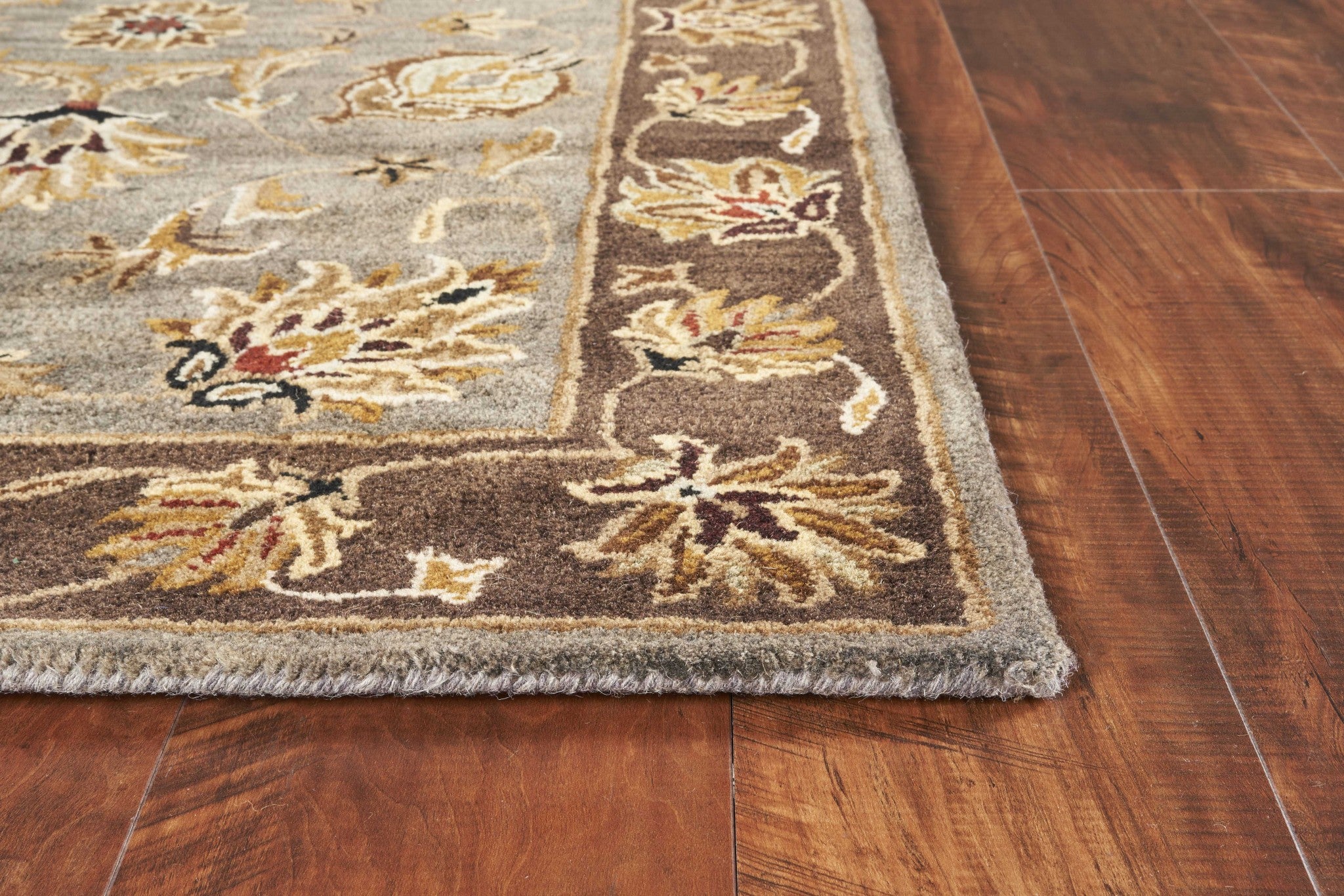 Exquisite Hand-Tufted Luxury Area Rug in Stylish Grey and Mocha Tones - Add a Touch of Timeless Sophistication to Your Home Decor