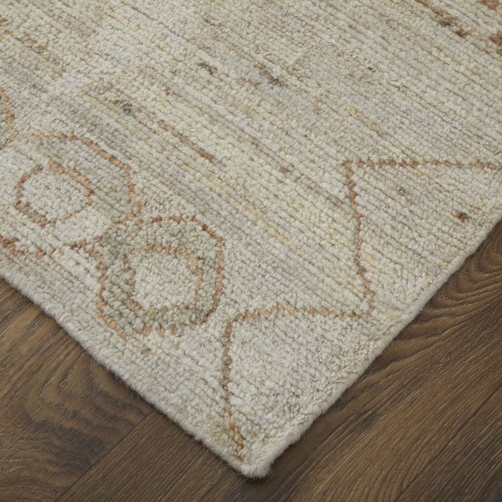 Exquisite Hand-Knotted Moroccan Wool Area Rug in Tan, Brown, and Gray for Stylish Homes