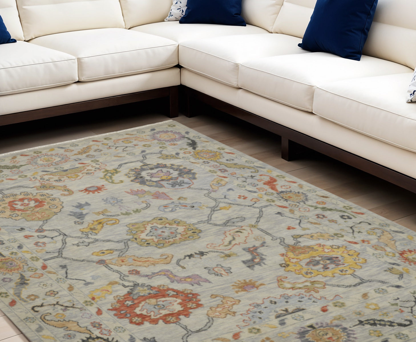 Exquisite Hand-Knotted Oriental Wool Area Rug with Tassels for Elegant and Stylish Living Spaces