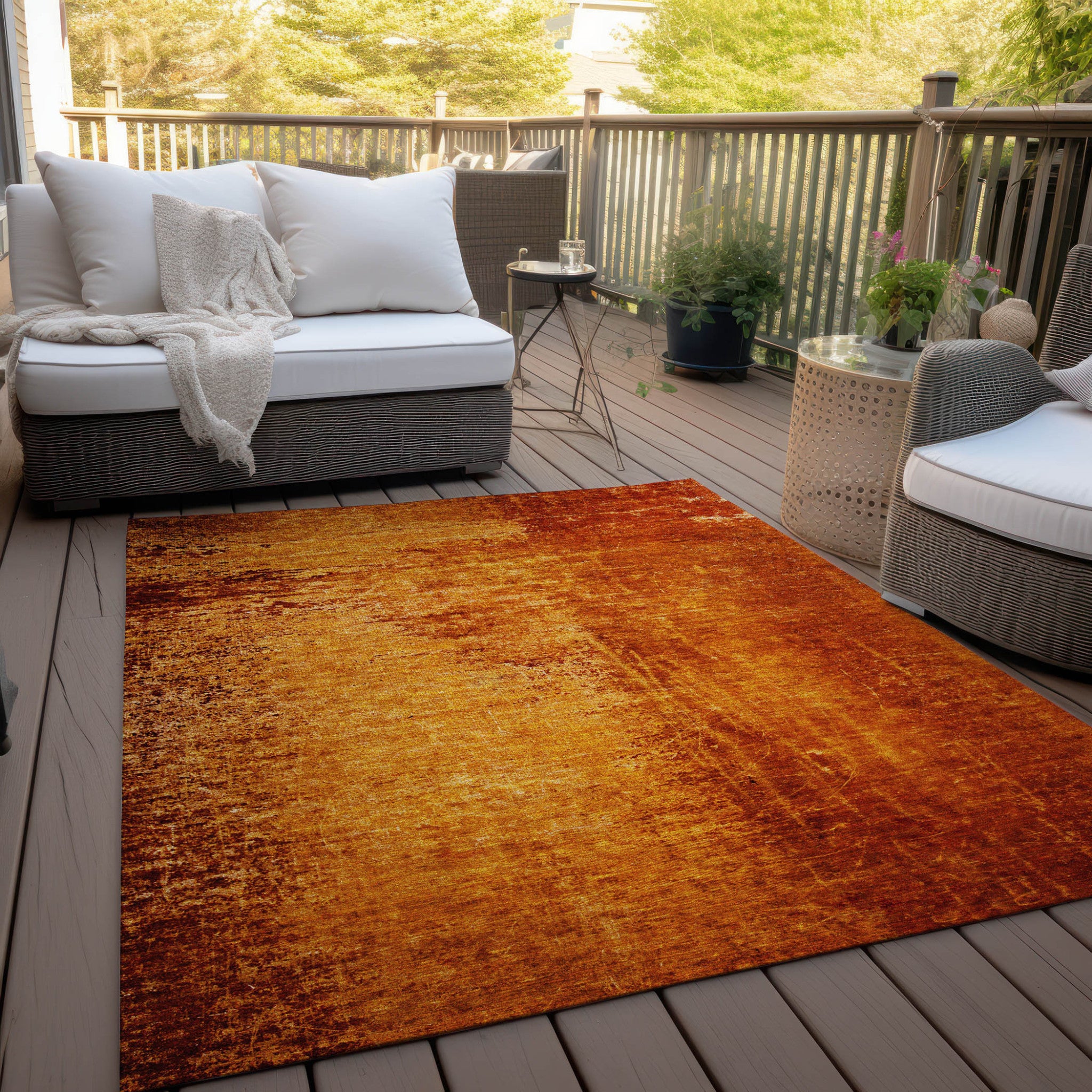 Stylish Purple Washable Non-Skid Abstract Runner Rug for Indoor & Outdoor Use