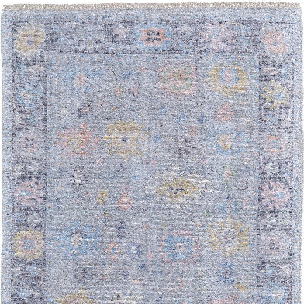 Orange and Gold Hand-Woven Distressed Floral Fringed Area Rug for Timeless Decor