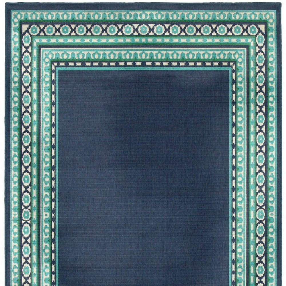 Stylish Outdoor and Indoor Decor - Vibrant Blue and Green Polypropylene Area Rug for Fashionable Spaces