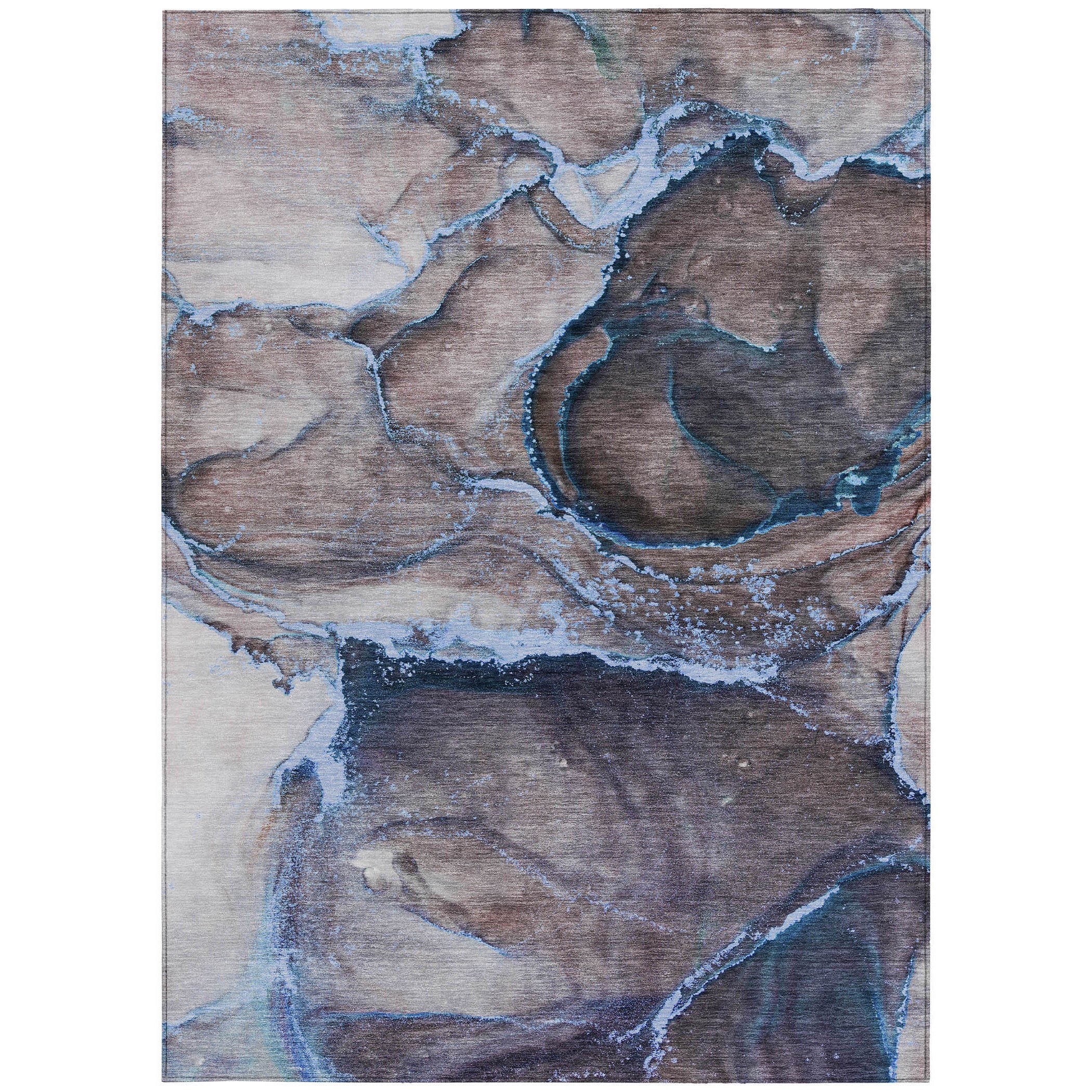 Stylish Peach Abstract Washable Non-Skid Runner Rug for Indoor/Outdoor Use