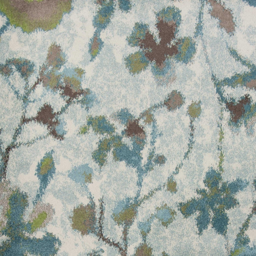 Exquisite Teal Floral Vines Area Rug with Elegant Turkish Design for Modern and Sophisticated Home Decor