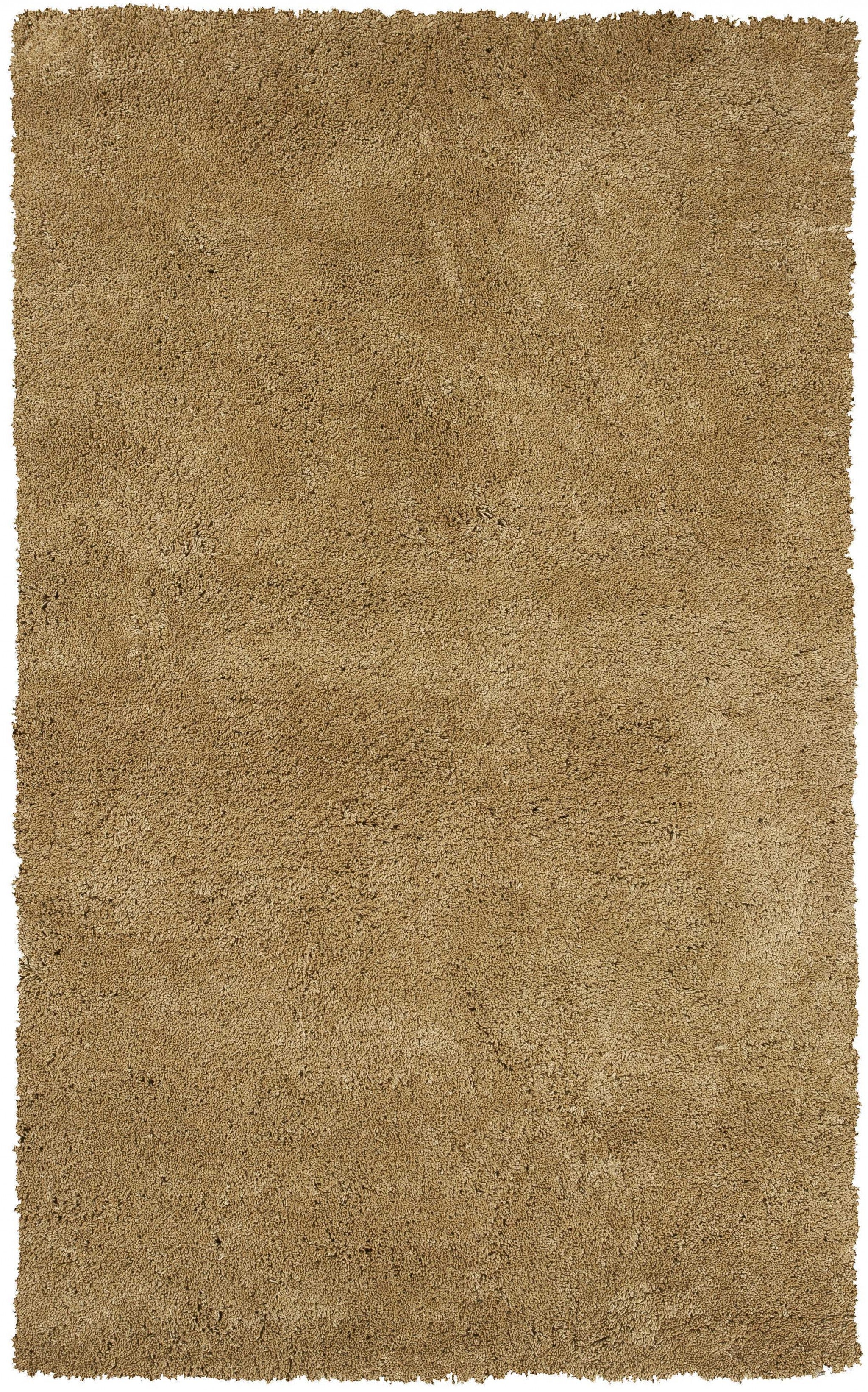 Exquisite Hand-Woven Luxury Gold Shag Area Rug Crafted from Polyester with Cotton Backing for Contemporary Elegance in Your Home