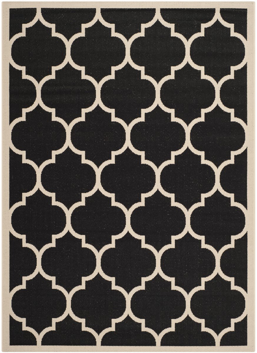 High - Quality Courtyard Power - Loomed Indoor/Outdoor Rug Featuring Vivid Quatrefoils for Elegant and Durable Home Decor