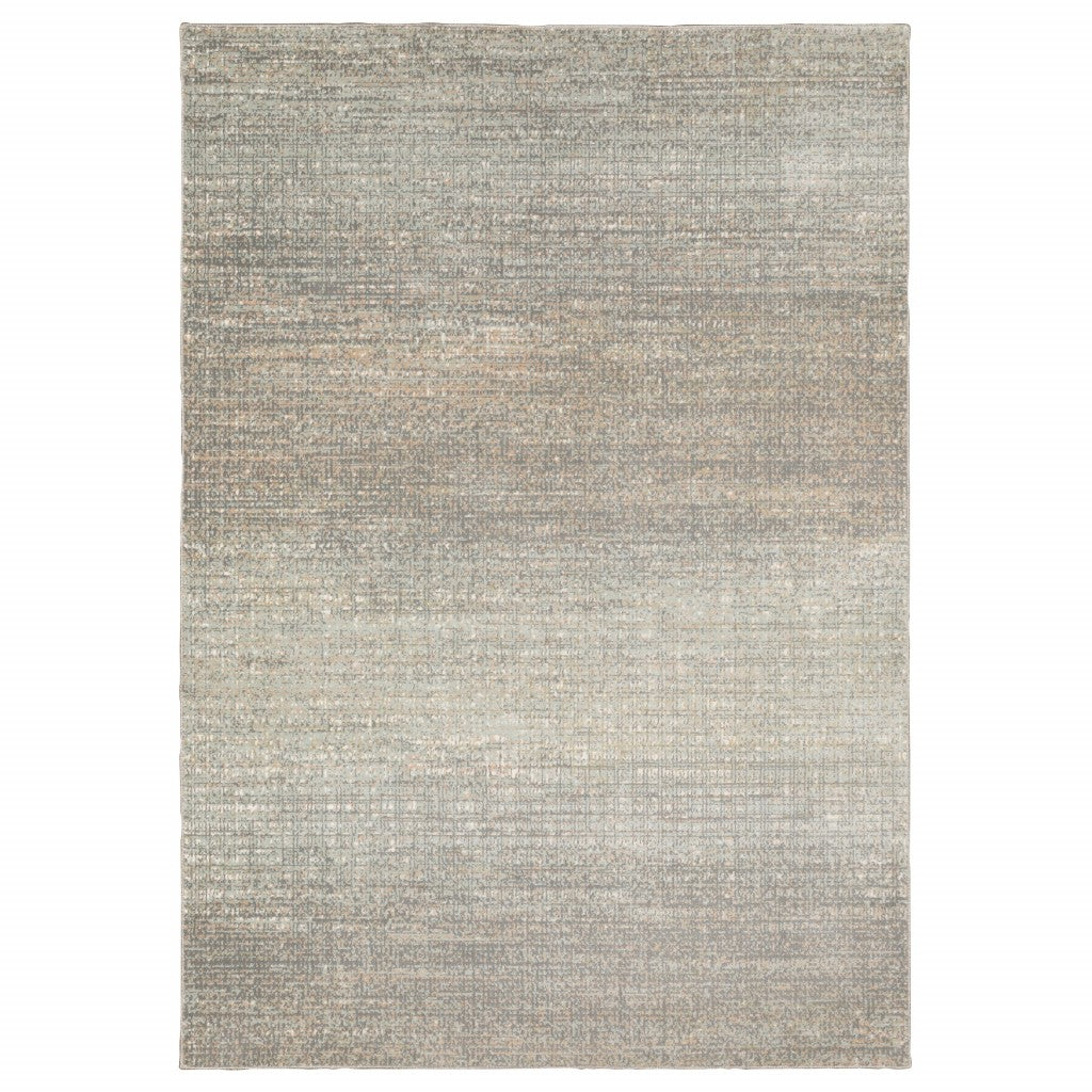 Soft High-Low Pile Gray Green Abstract Confetti Area Rug - Casual & Transitional Design