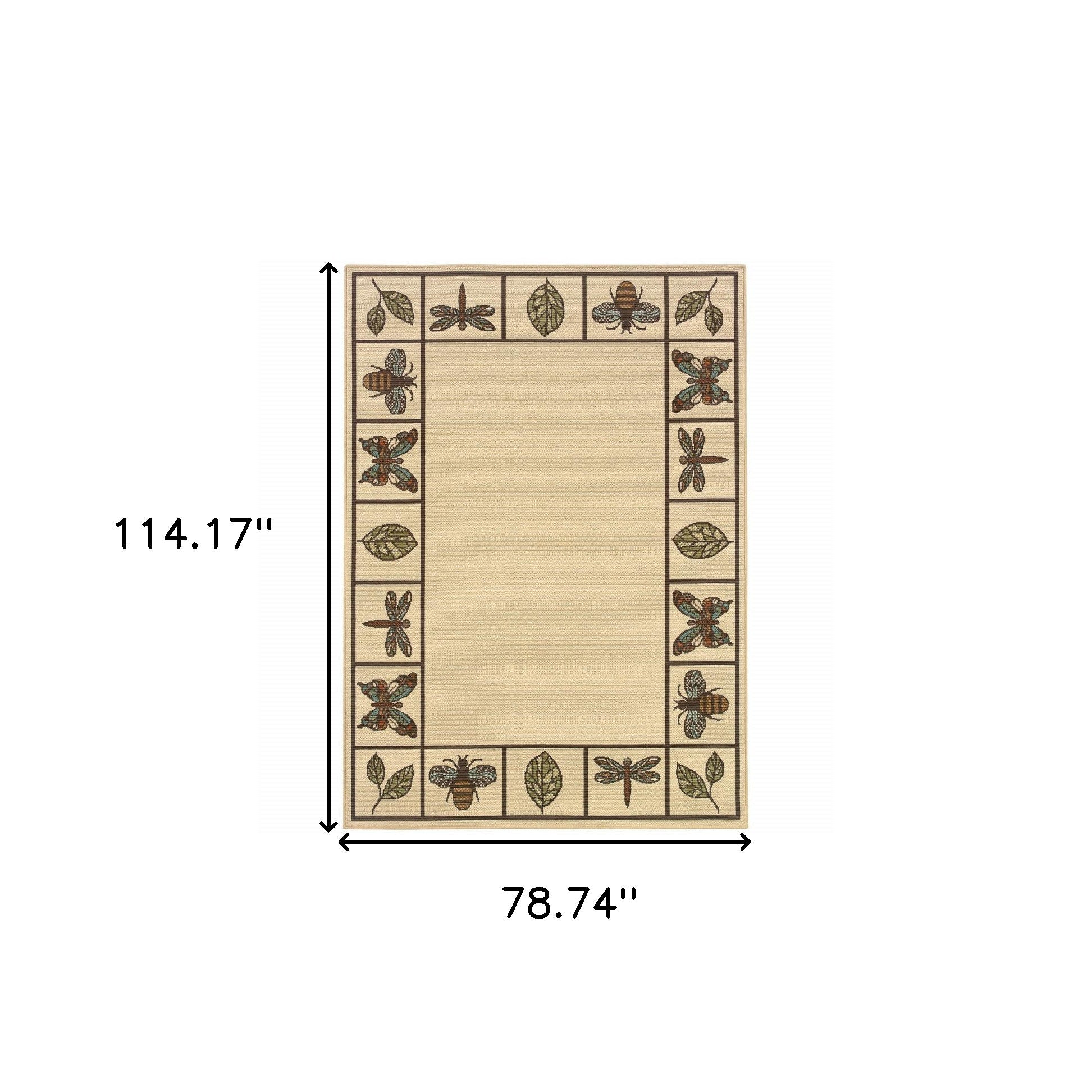5x8 ft Stylish Stain-Resistant Outdoor and Indoor Area Rug