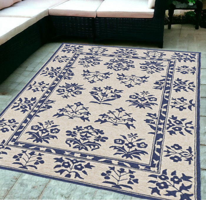Handmade Blue Floral Outdoor Rugs for Stylish Indoor & Outdoor Areas
