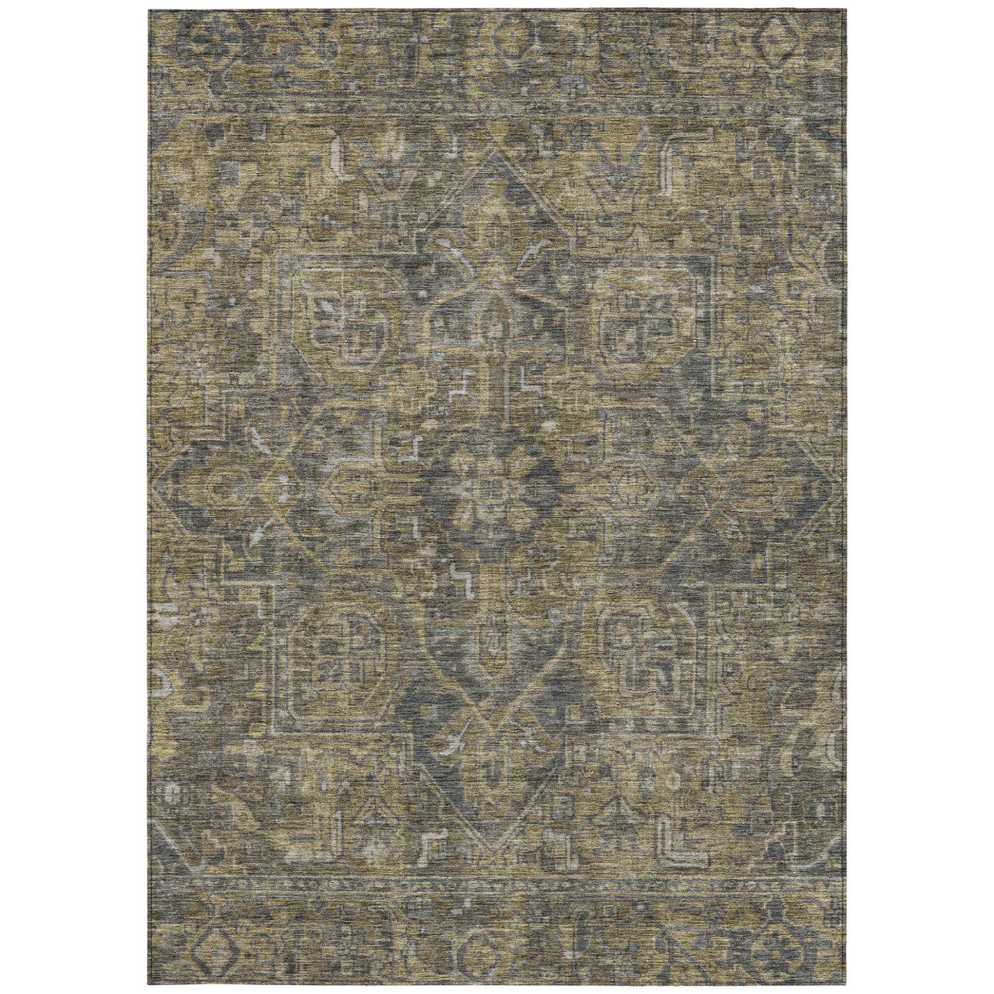 Fashionable Stain-Repellent Oriental Round Runner Rug - Anti-Slip for Indoor & Outdoor