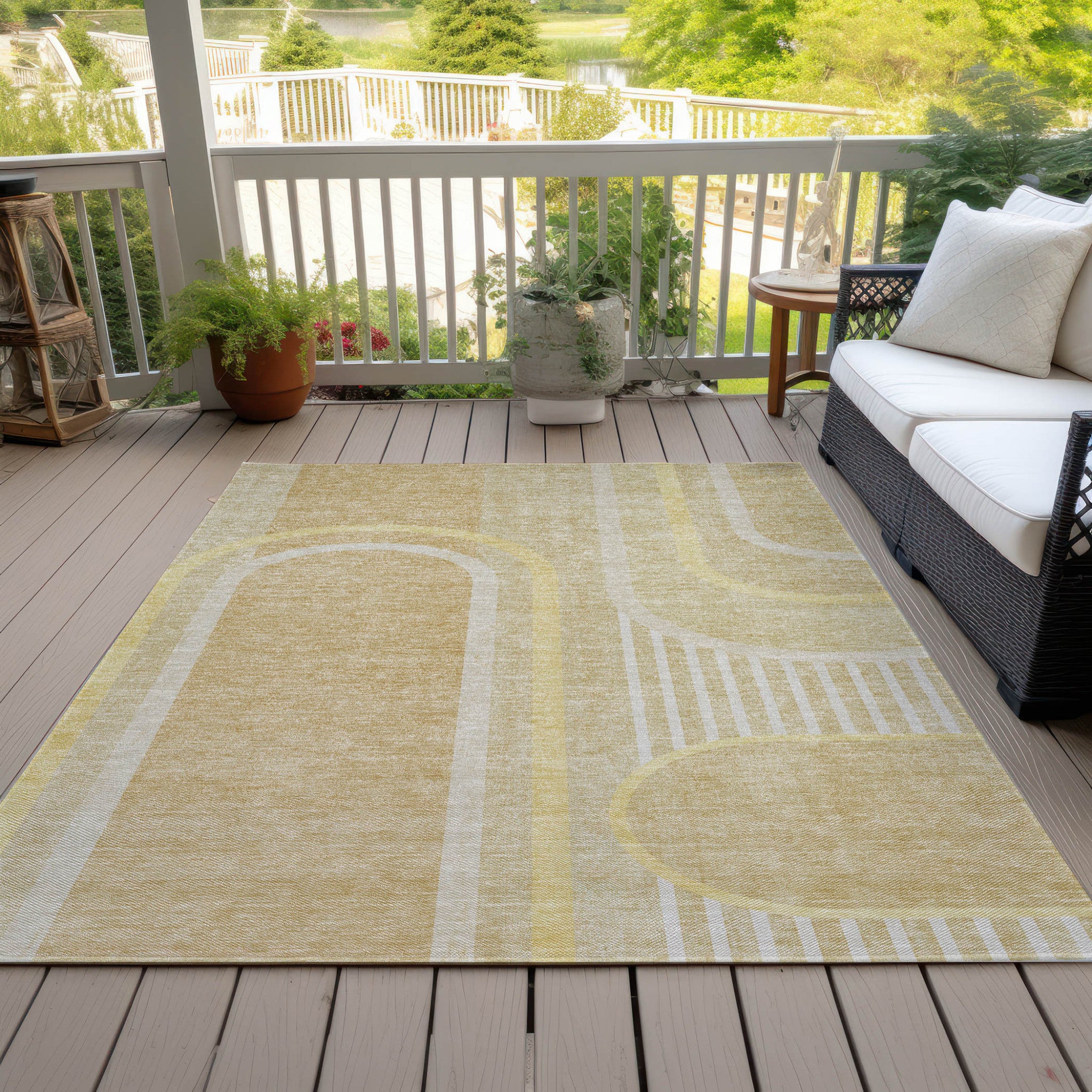 Stylish and Contemporary Abstract Washable Indoor-Outdoor Runner Rug, Stain-Resistant, Ideal for Every Space