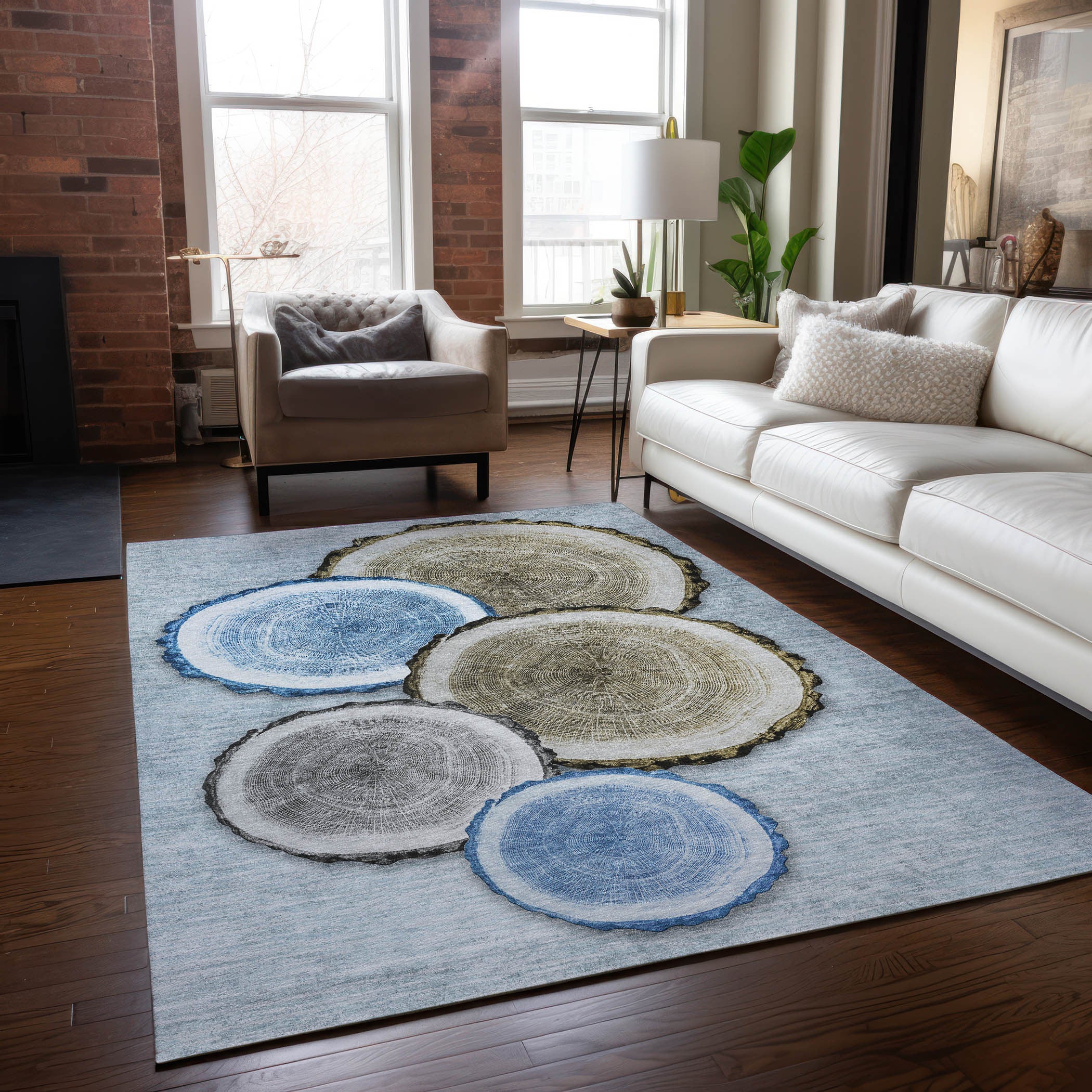 Stylish and Washable Faux Wood Design Outdoor and Indoor Runner Rug with Stain Resistance and Non-Skid Feature