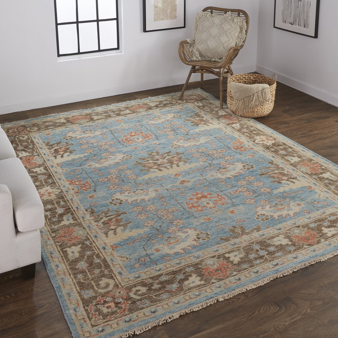 Beall Hand-Knotted Wool Rug: Arts and Crafts Design with Bright Colors and Enduring Appeal