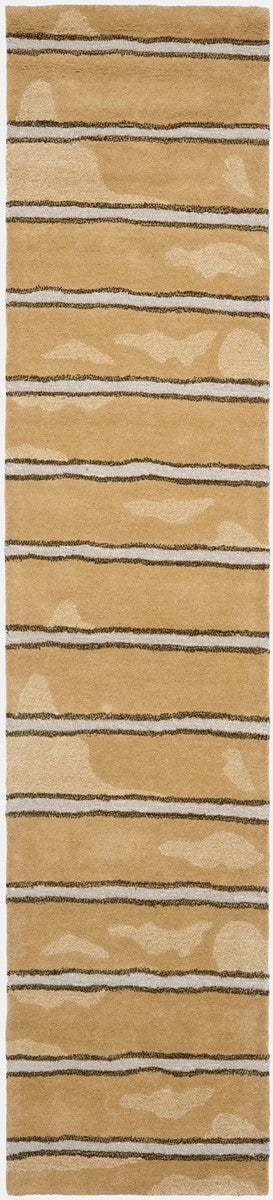 Modern Martha Hand-Tufted Wool Rug with Chalk Stripe's Painterly Charm