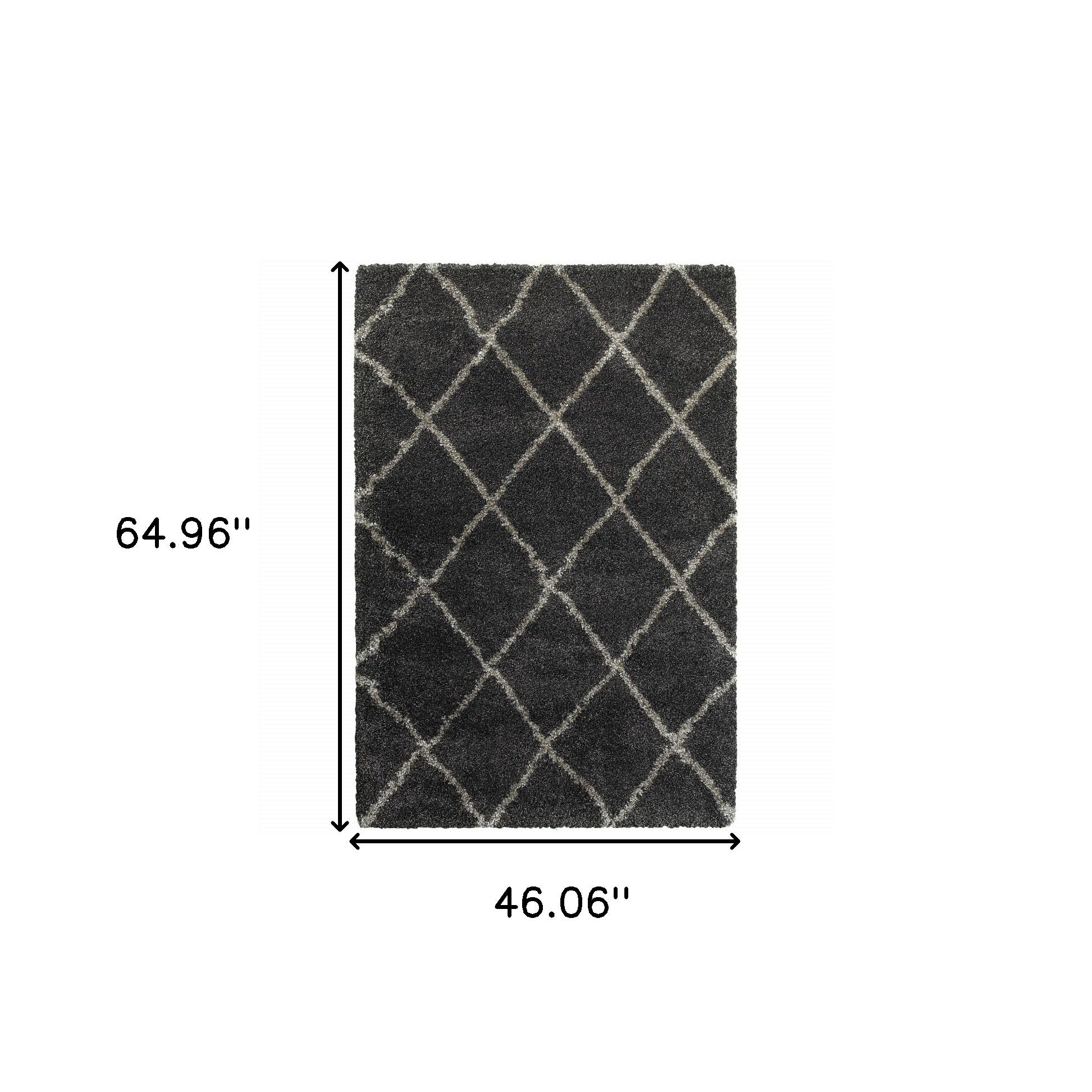 Stylish Ivory and Gray Geometric Lattice Modern Area Runner Rug for Cozy Indoor Living Spaces