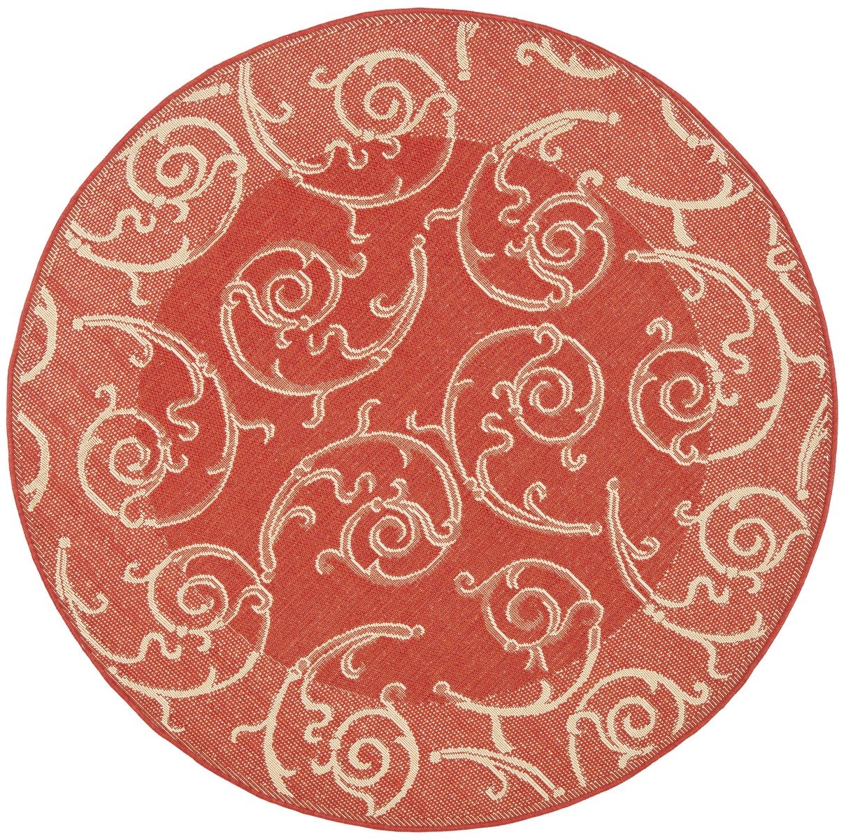 Stylish Courtyard Decor - Luxurious Power Loomed Indoor and Outdoor Area Rug Featuring an Elegant Vine Scroll Pattern