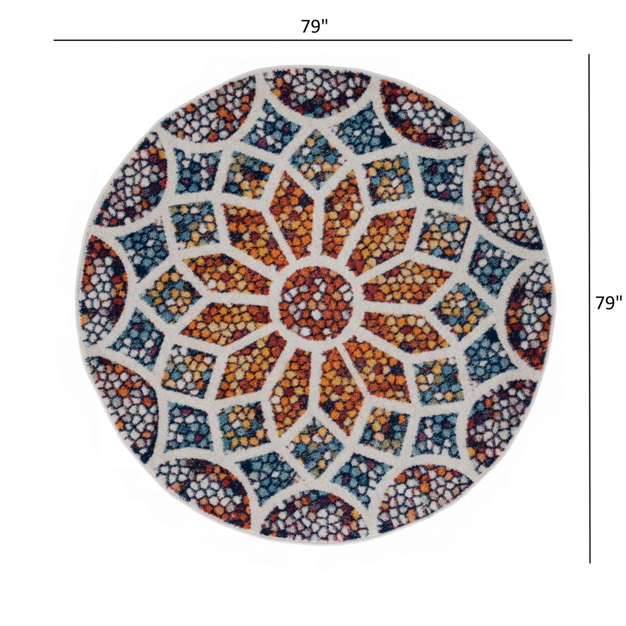 Durable, Stain-Resistant Brown and Blue Abstract Area Rug for High Traffic