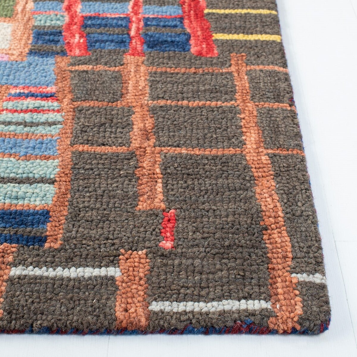 India-Crafted Bohemian Hand-Tufted Wool Area Rug for Cozy Elegant Spaces