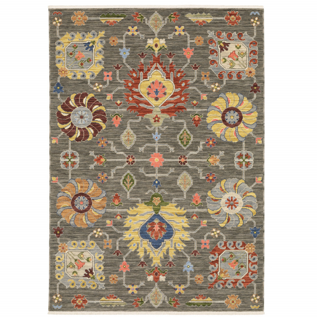 Fringe-Trimmed Stain-Resistant Area Rug with Elegant Oriental Pattern for Stylish Homes