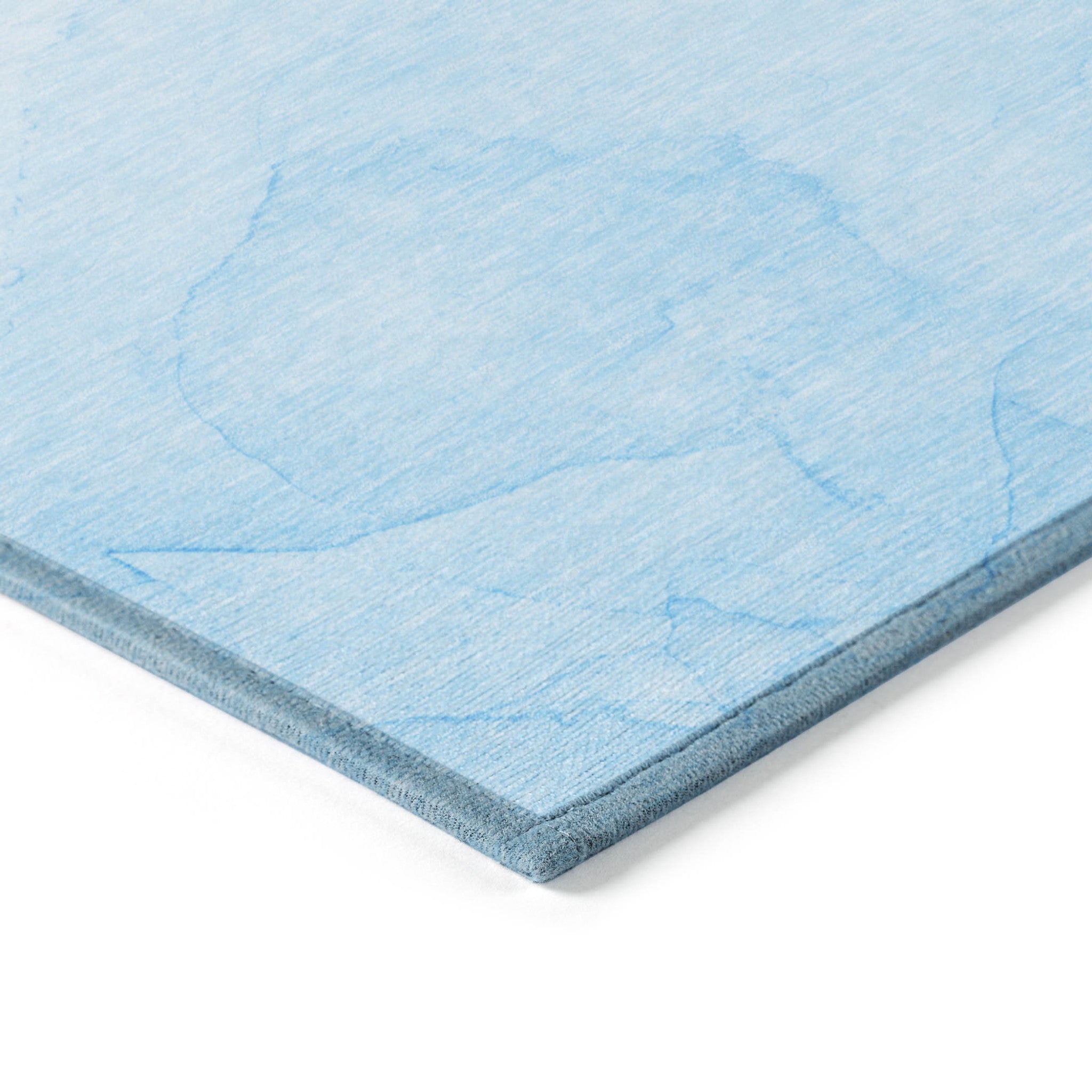 Stylish Blue Washable Abstract Runner Rug for Indoor & Outdoor Use, Stain-Resistant