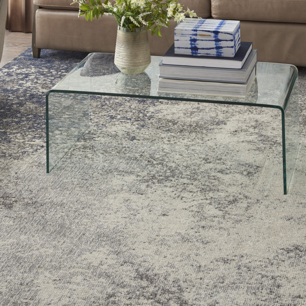 Stylish and Sophisticated Charcoal and Ivory Abstract Power Loom Area Rug for Elevating Your Living Space