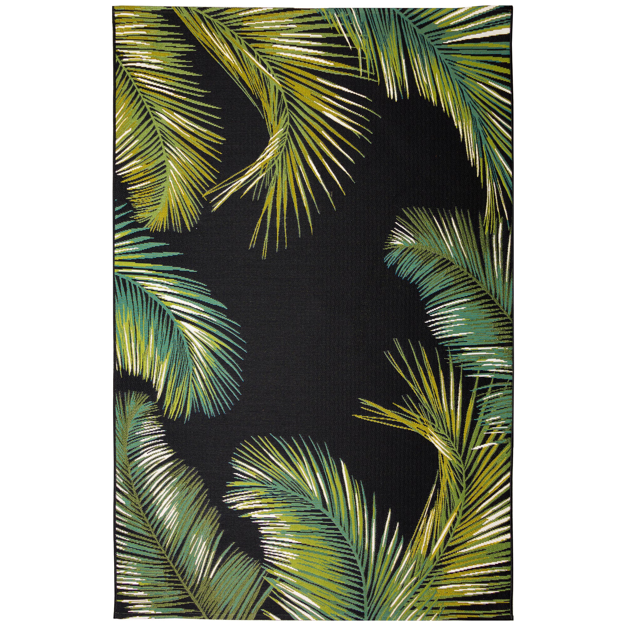 Marina Tropical Leaf Power - Loomed Rug: Durable, UV - Stabilized for Indoor/Outdoor Use