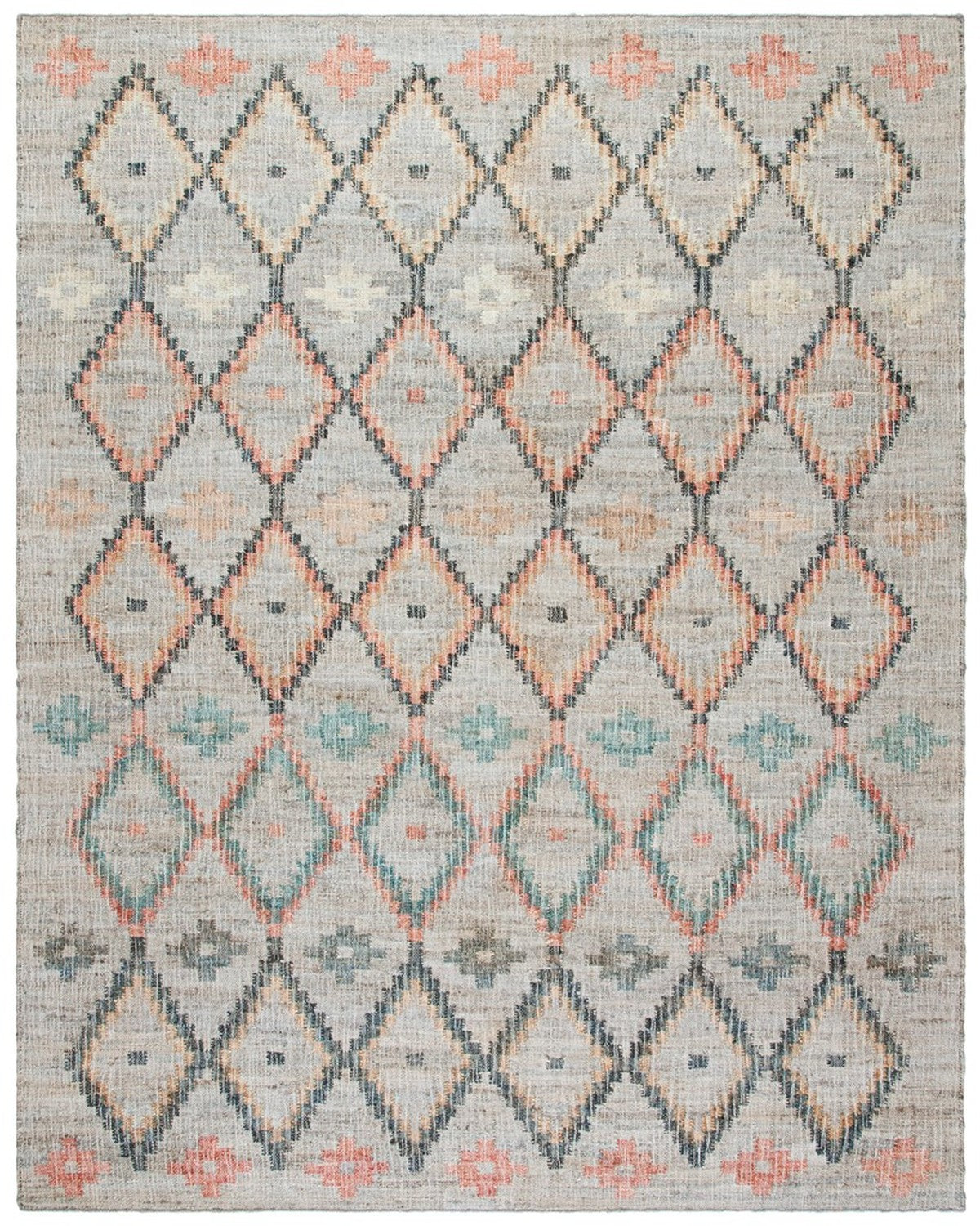 Handmade Indian Artisan Kilim Rectangle Rug Crafted from Jute and Cotton with Vibrant Design
