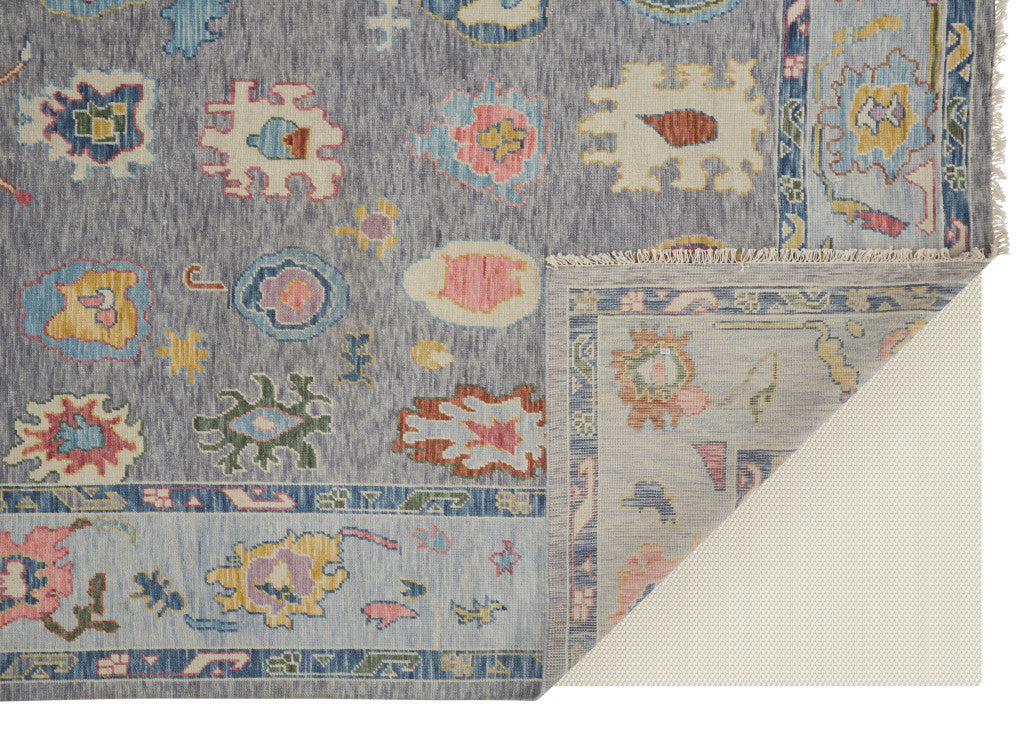 Stylish Hand-Knotted Wool Area Rug with Fringes and Oriental Design for Comfortable and Inviting Living Spaces