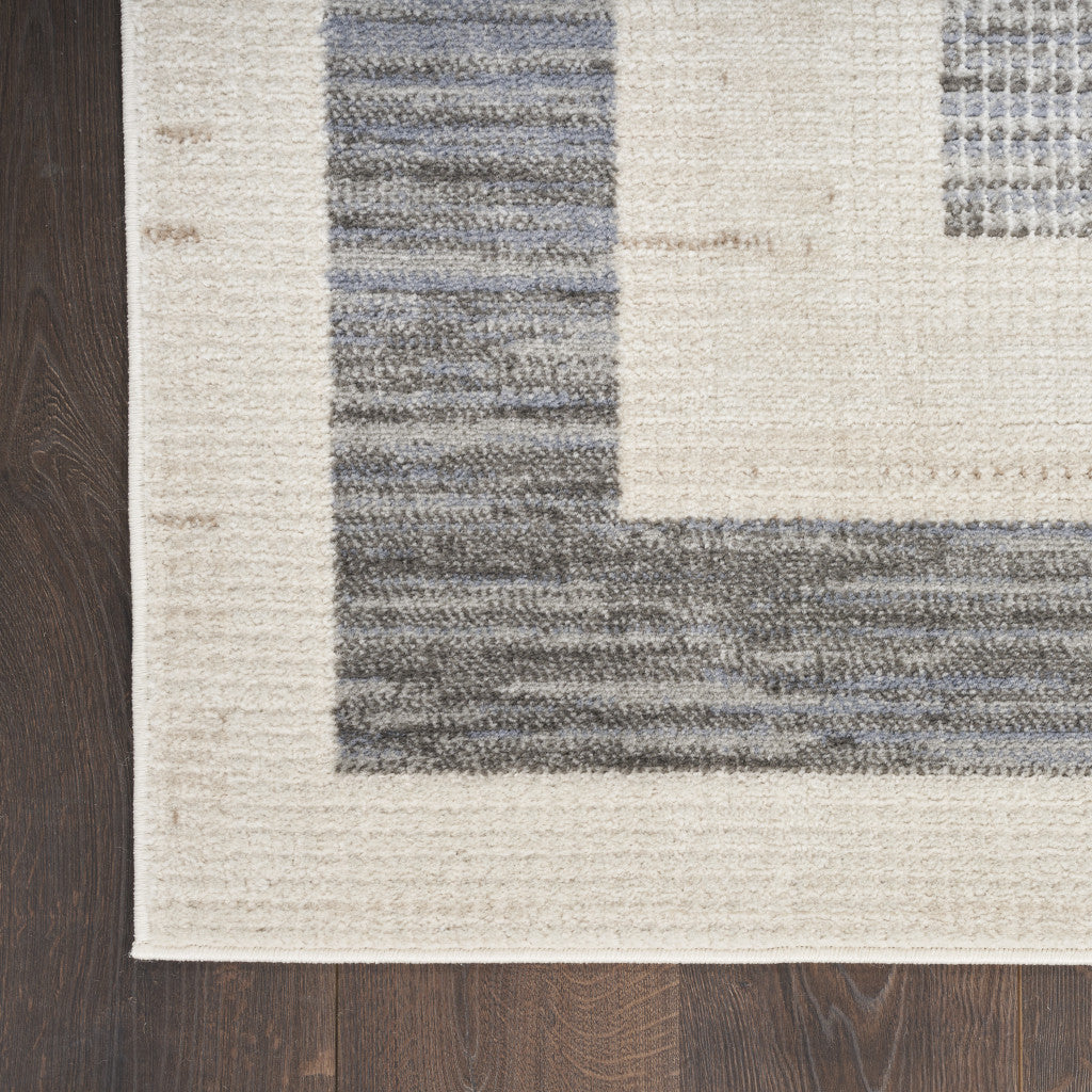 Stylish and Elegant 5-Foot by 7-Foot Gray Geometric Machine-Woven Area Rug for Enhancing Any Room's Warmth and Aesthetics