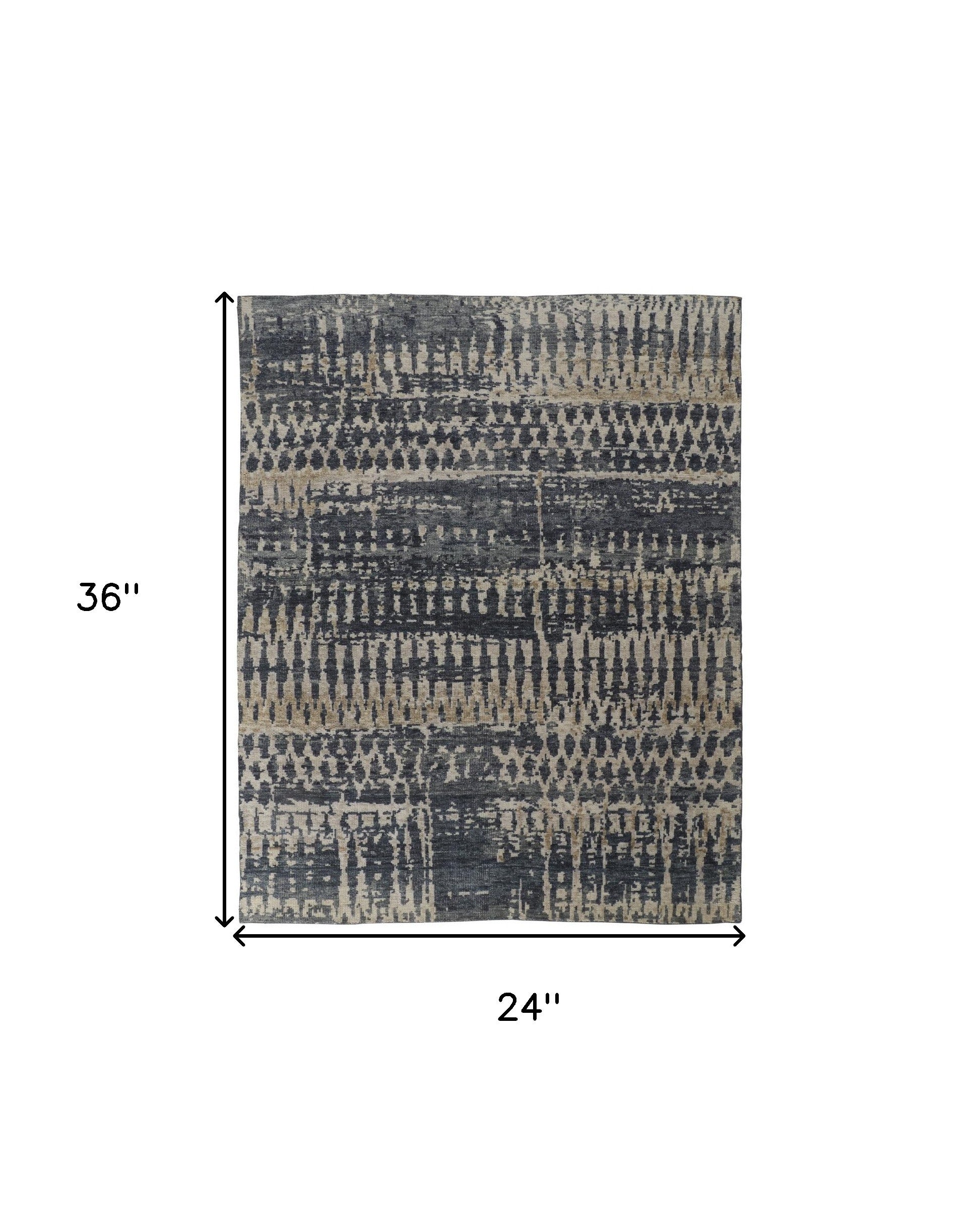Artisan Hand-Knotted Wool Area Rug: Unique Abstract Design, Stain-Resistant for Comfort