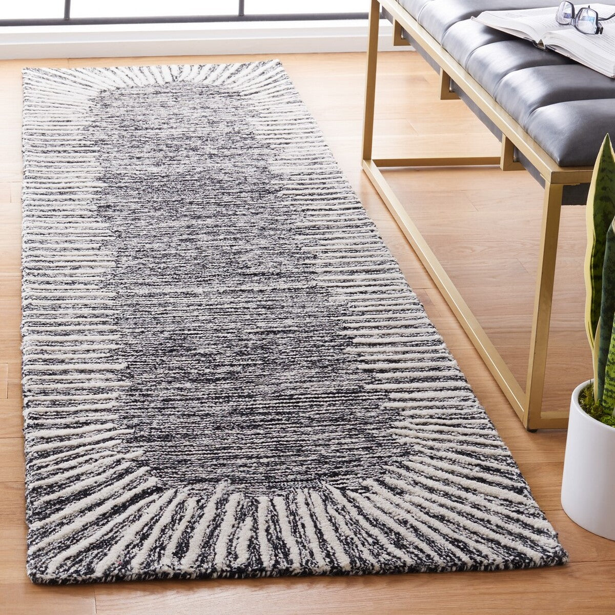 Exquisite Abstract Hand-Tufted Contemporary Wool Area Rug for Elegant Living Space Decor Enhancement