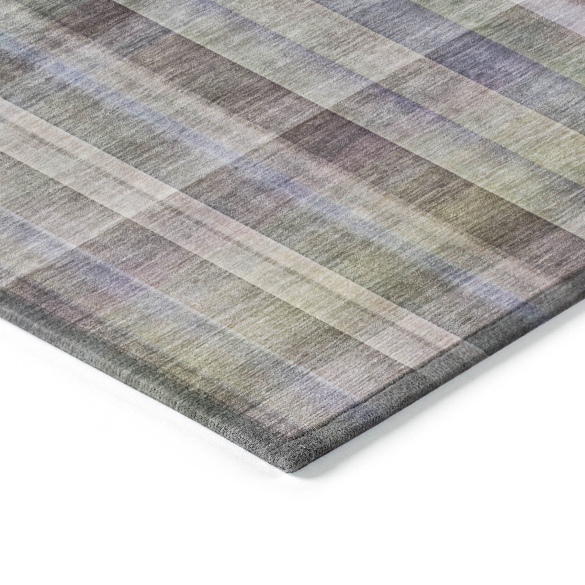 Stylish and Versatile Gray Plaid Indoor Outdoor Washable Runner Rug with Non-Skid and Stain Resistant Features for Decorating Your Space