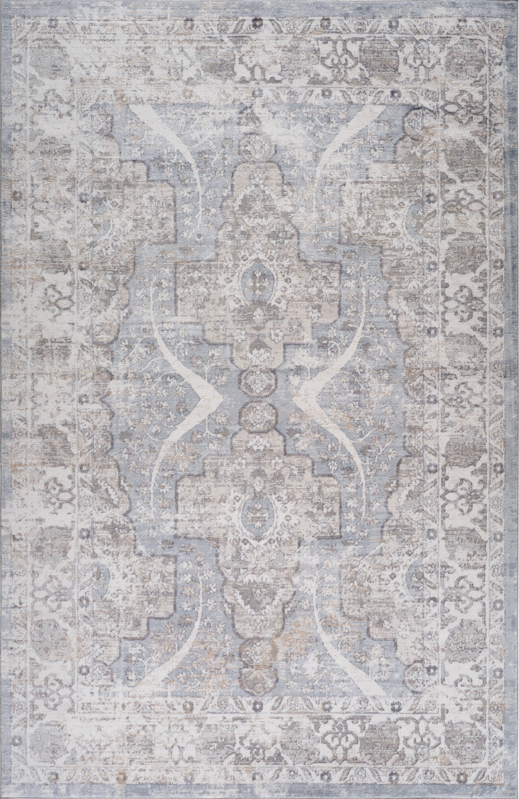 Stylish Stain-Resistant Blue and Gray Abstract Distressed Area Rug Ideal for Family Homes with Kids