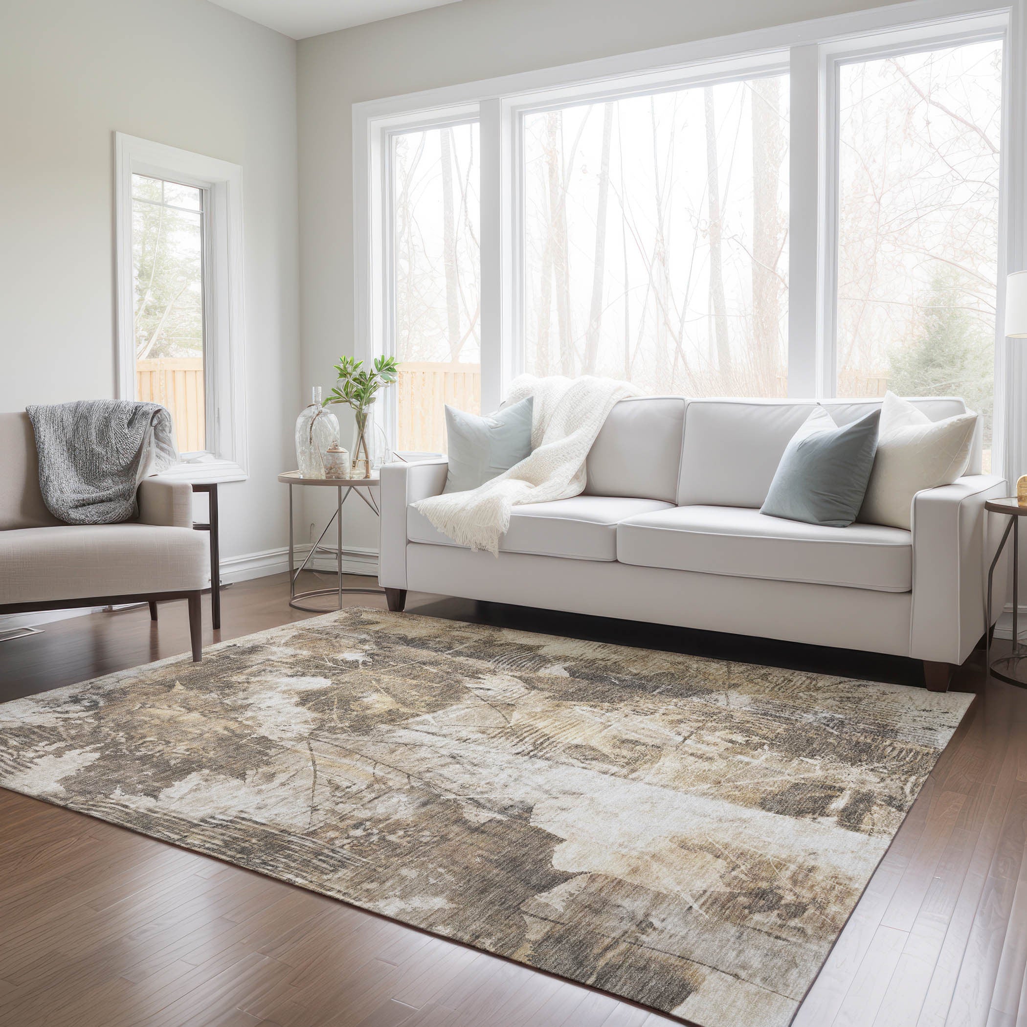 Elegant and Stylish Outdoor and Indoor Floral Non-Slip Washable and Stain-Resistant Runner Rug for Any Living Space