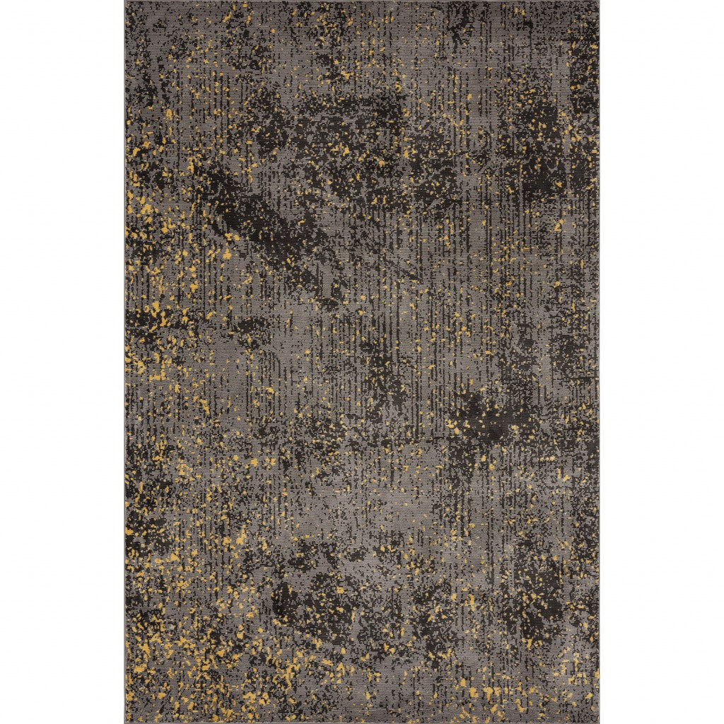 Stylish and Durable Gray & Yellow Abstract Sprinkle Area Rug for Living Spaces