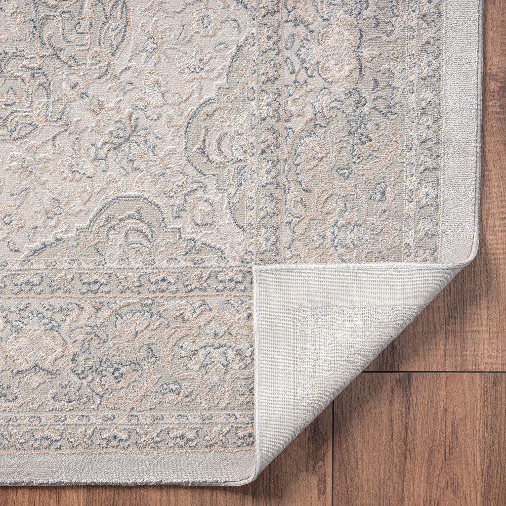 Elegant Gray Medallion Rectangular Area Rug Measuring 5x8 - Ideal for Stylish and Comfortable Home Decor