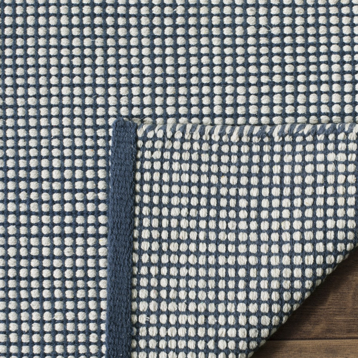 Exquisite Montauk Handmade Cotton Flat Weave Area Rug with Casual Designer Aesthetic for Coastal and Contemporary Residences