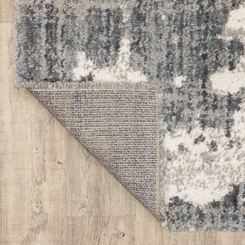 Stylish Gray and Ivory Runner Rug with Trendy and Durable Design for Modern Home Interior Decoration