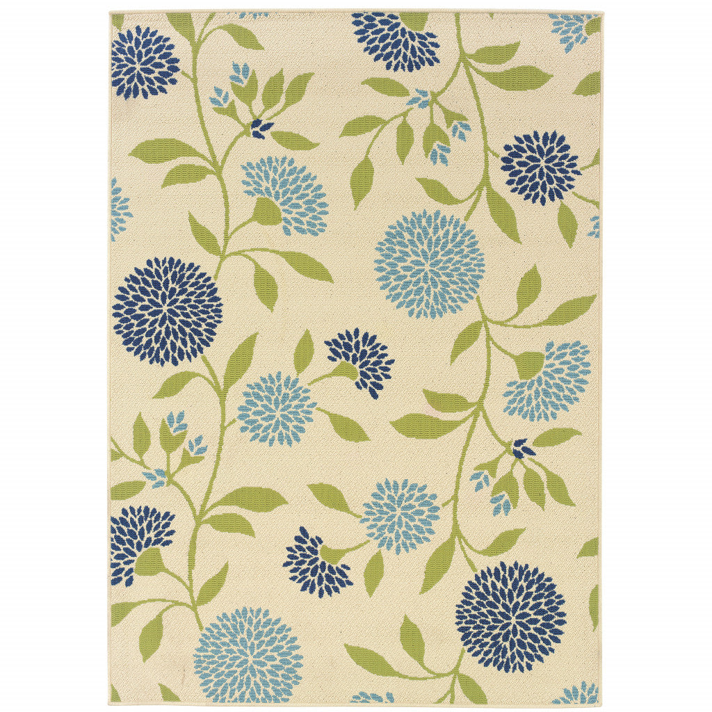 Stain-Resistant 5' x 8' Floral Outdoor and Indoor Area Rug for Enhanced Living Spaces