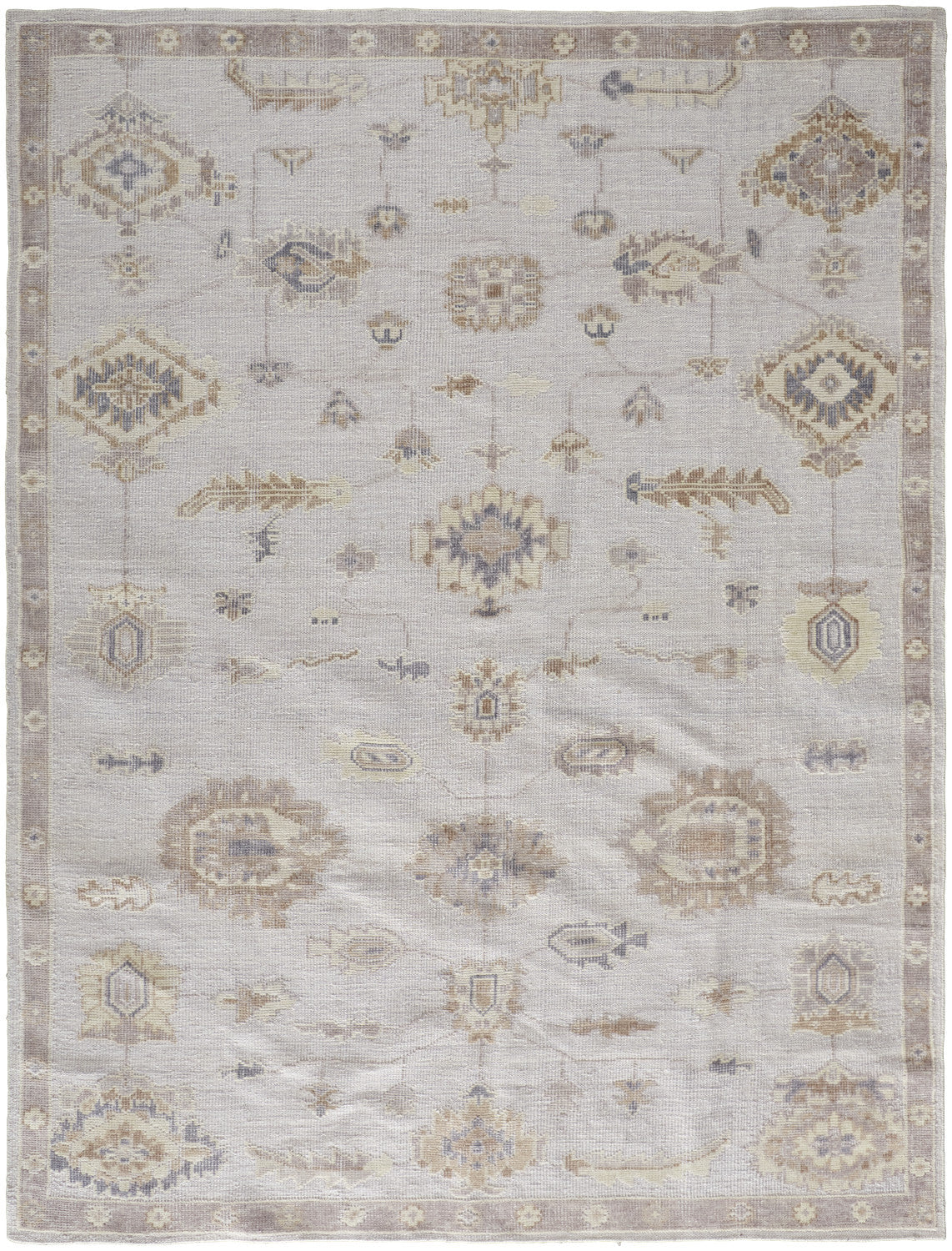 Gorgeous Hand-Knotted Orange and Ivory Floral Area Rug for Elegant Home Decor