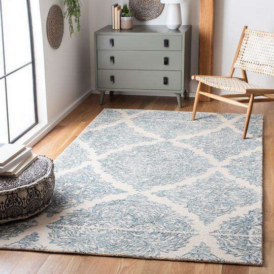 Luxurious Indian Abstract Tufted Wool Rug - Soft Texture for Any Room Decor