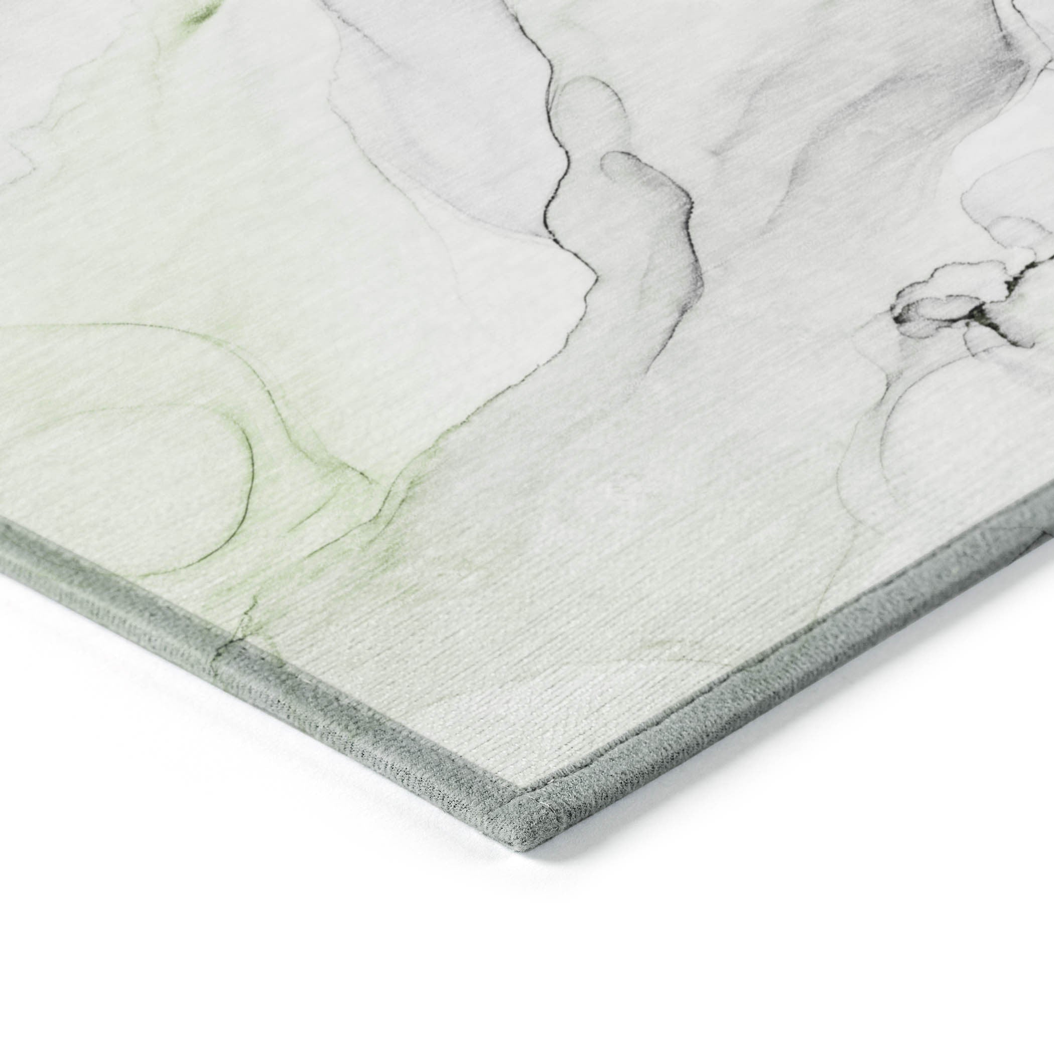 Stylish Washable Gray and Pink Abstract Runner Rug for Indoor & Outdoor, Stain-Resistant